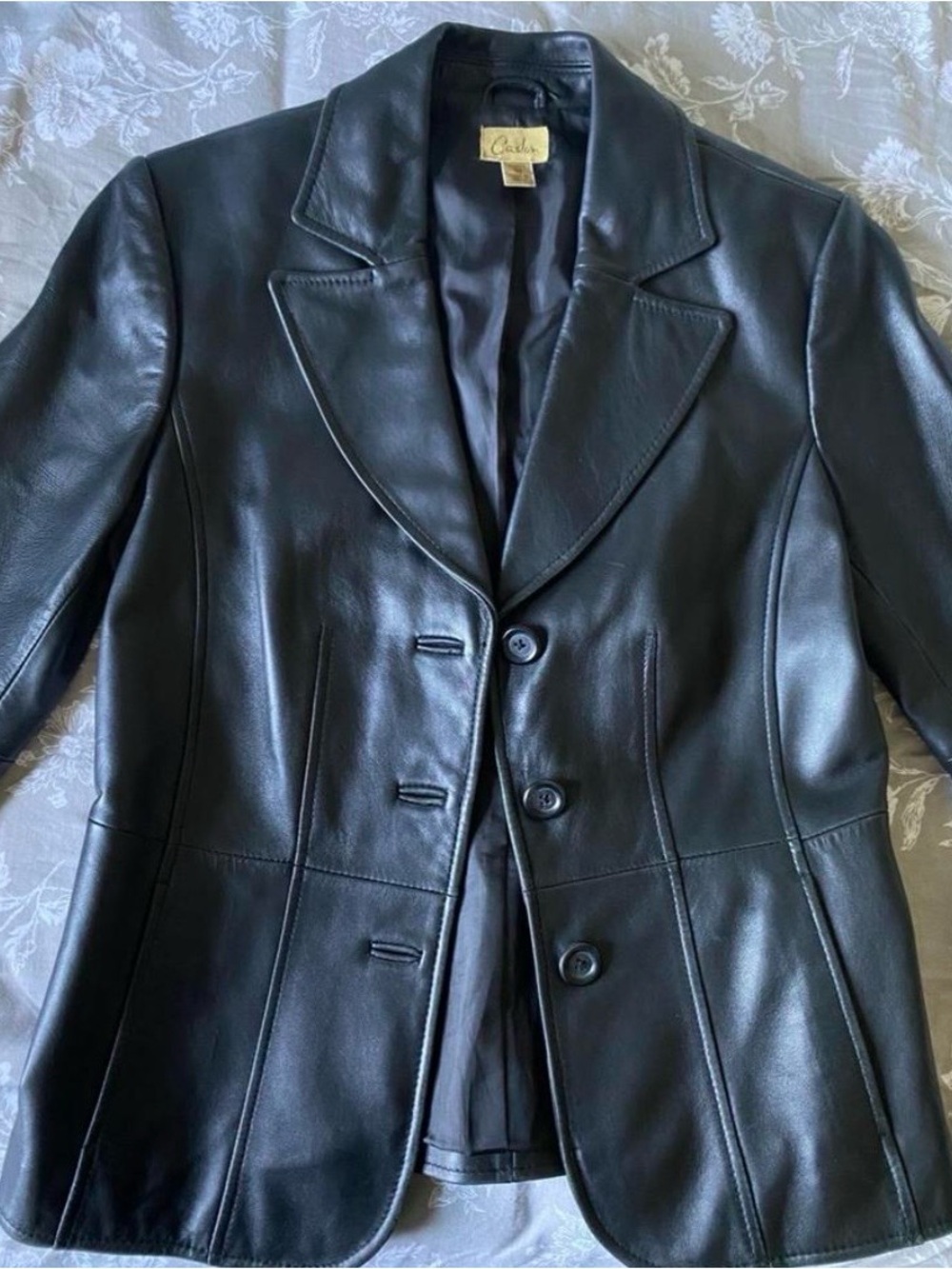 Black Genuine Leather Jacket / Blazer from Caslon